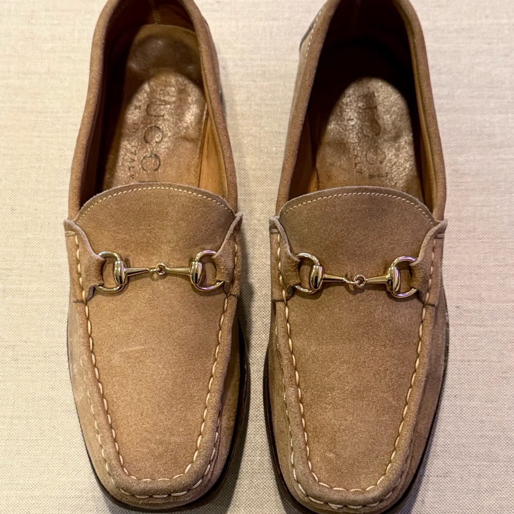 Gucci  Tan Suede   Woman’s Loafers